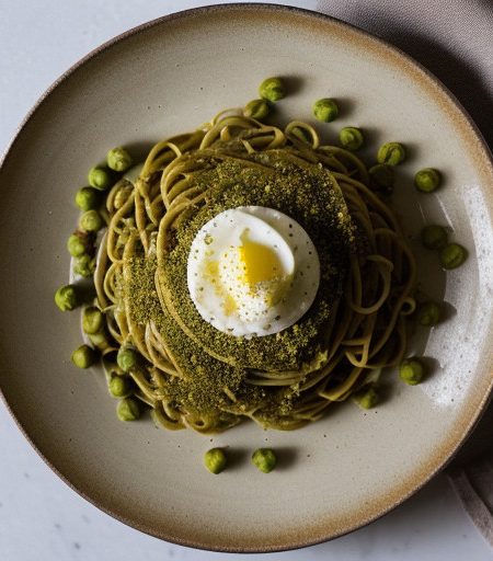 Pasta With Spicy Pea Sauce recipe image
