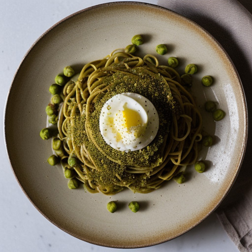 Pasta With Spicy Pea Sauce recipe image