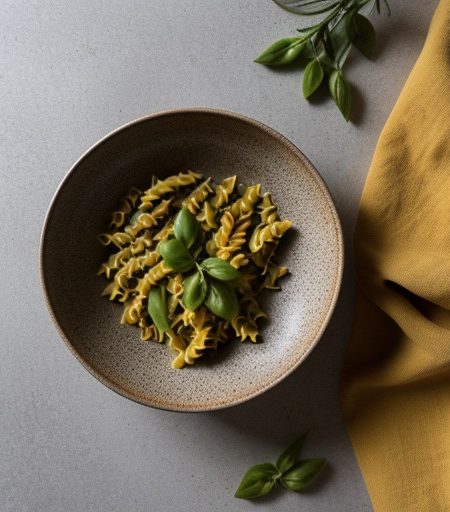 Pasta With Spicy Pea Sauce recipe image