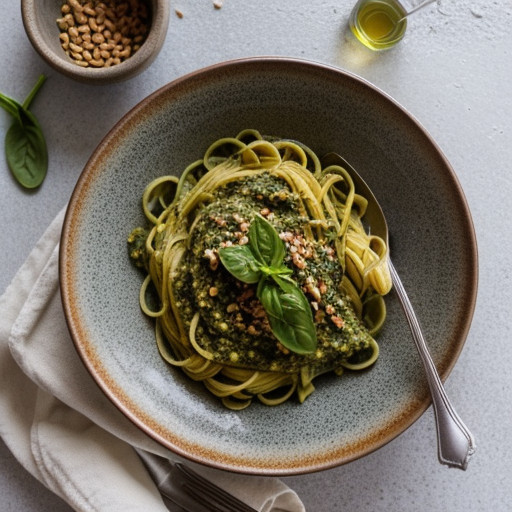 Pasta With Spinach Pesto recipe image