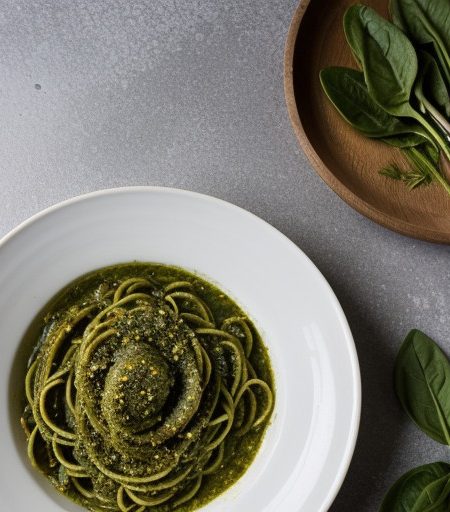 Pasta With Spinach Pesto recipe image