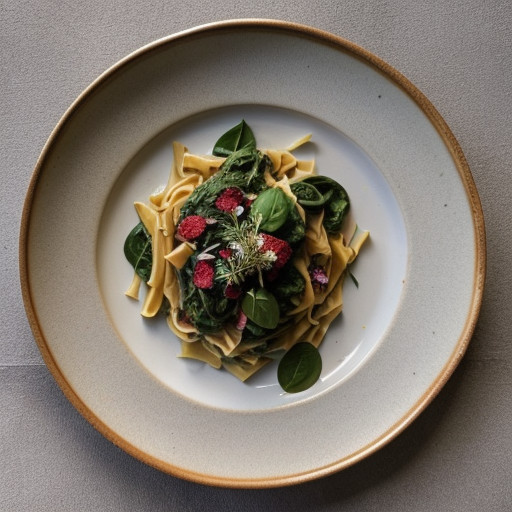 Pasta With Spinach and Beetroot Leaves recipe image