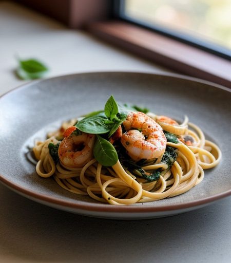 Pasta With Szechuan Spiced Shrimp recipe image