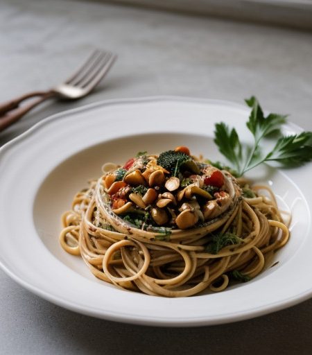 Pasta With Szechwan Peanut Dressing recipe image