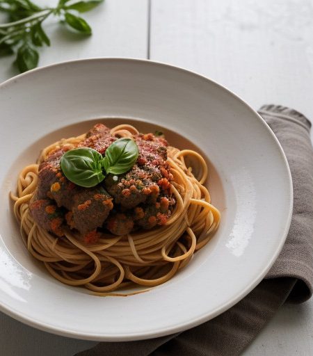 Pasta With Tomato Meat Sauce recipe image