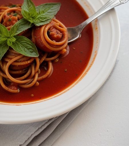 Pasta With Tomato Mint Sauce recipe image
