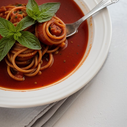 Pasta With Tomato Mint Sauce recipe image