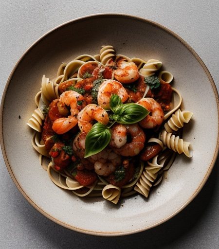 Pasta With Tomato-Shrimp Sauce recipe image