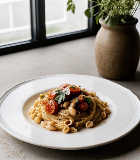 Pasta With Tomatoes~ White Beans~ & Peppero recipe image