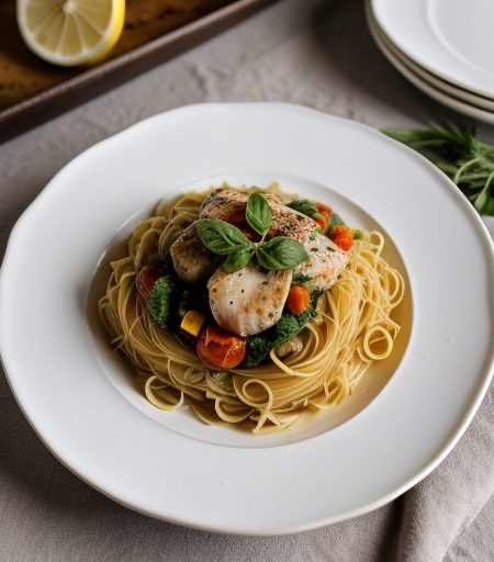 Pasta With Vegetables and Lemon recipe image