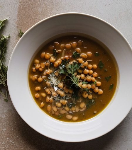Pasta and Garbanzo Bean Soup - Bon Appetit recipe image