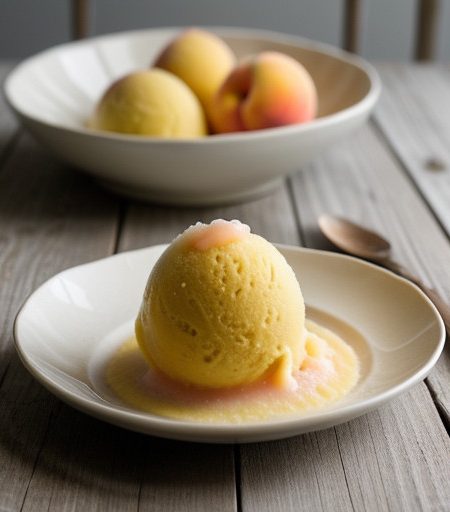 Peach Amaretto Sorbet recipe image