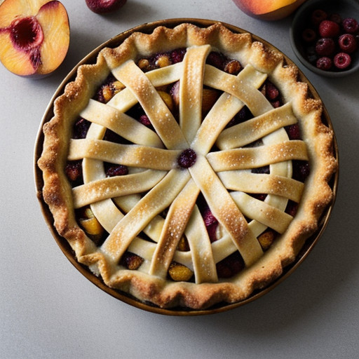 Peach & Berry Lattice Pie recipe image