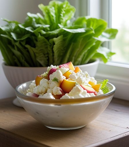 Peach & Cottage Cheese Salad recipe image