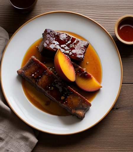 Peach Glazed Spareribs recipe image