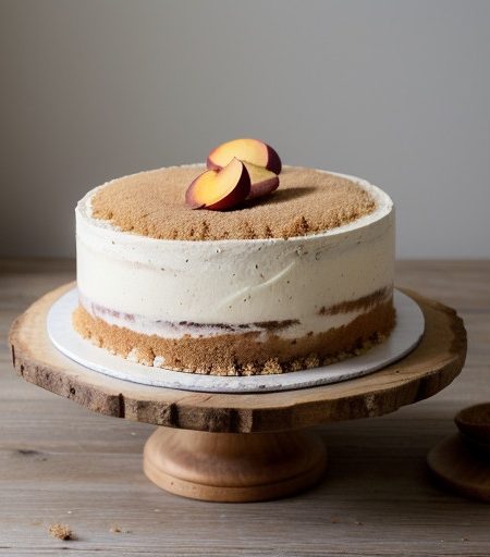 Peach Ice Cream Cake recipe image
