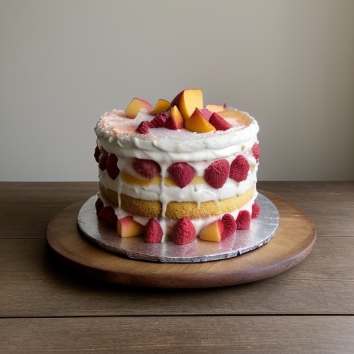 Peach Melba Layer Cake Supreme recipe image