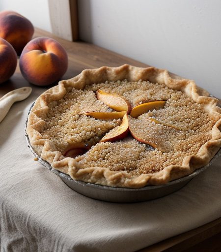 Peach Pie With Crumb Topping recipe image