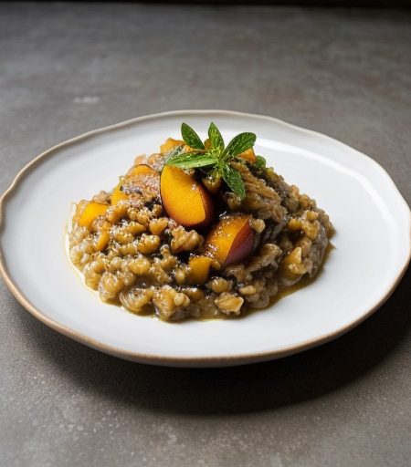 Peach & Raisin Risotto recipe image