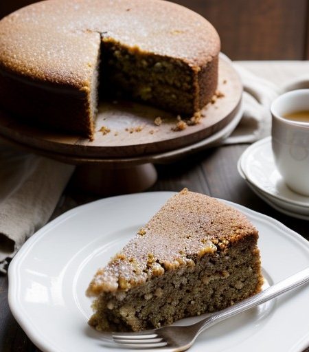 Peach Walnut Spice Cake recipe image