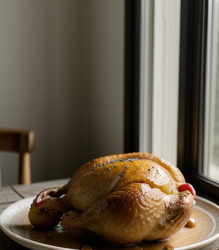 Peach & Wine Glazed Rock Cornish Hens With St recipe image