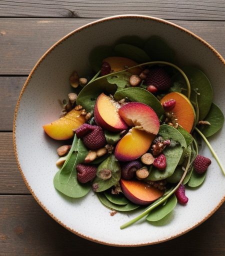 Peach and Berry Salad - Bon Appetit recipe image