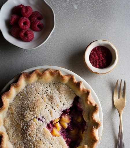 Peach and Raspberry Cobbler recipe image