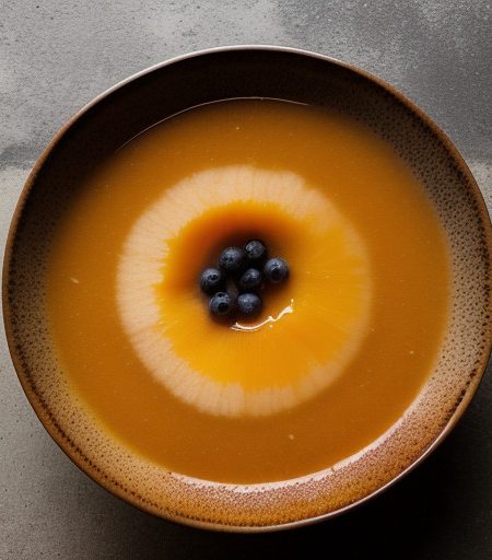 Peach/Cantaloupe Soup With Blueberries recipe image