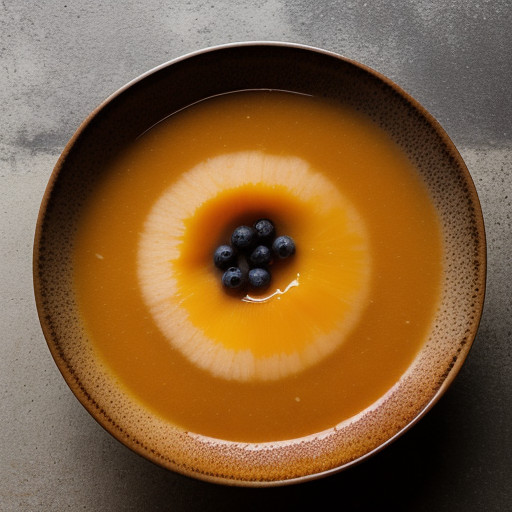 Peach/Cantaloupe Soup With Blueberries recipe image