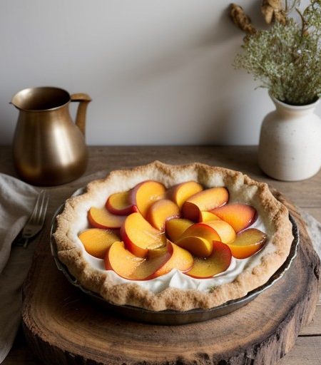 Peaches and Cream Pie recipe image
