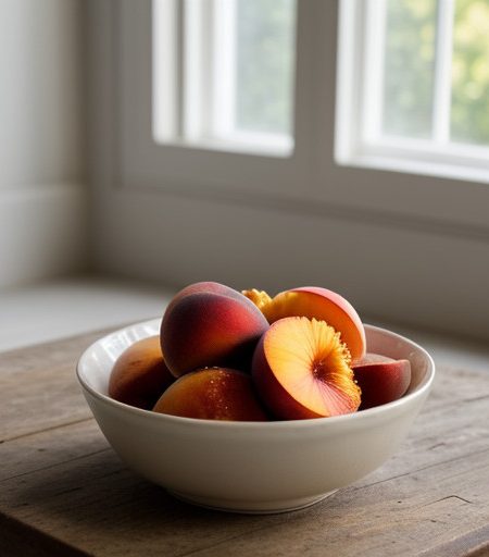 Peaches in Wine Sauce recipe image