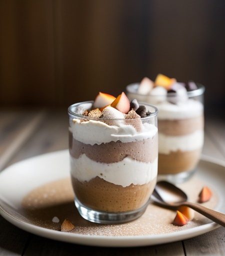 Peachy Chocolate Mousse Parfaits recipe image