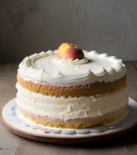 Peachy Ice Cream Crown Cake ** recipe image