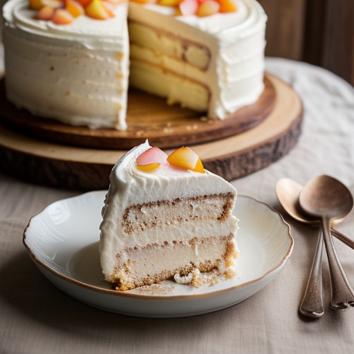 Peachy Ice Cream Crown Cake recipe image