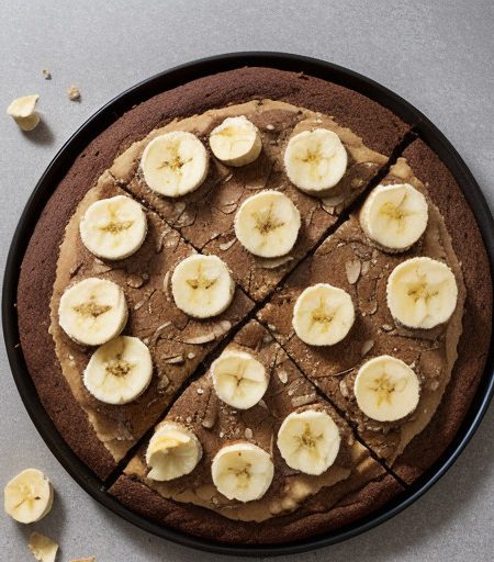 Peanut-Butter-Banana Brownie Pizza recipe image