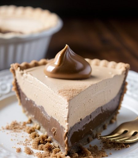 Peanut Butter Pie With Fudge Topping recipe image