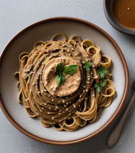 Peanut Sauce Over Pasta recipe image