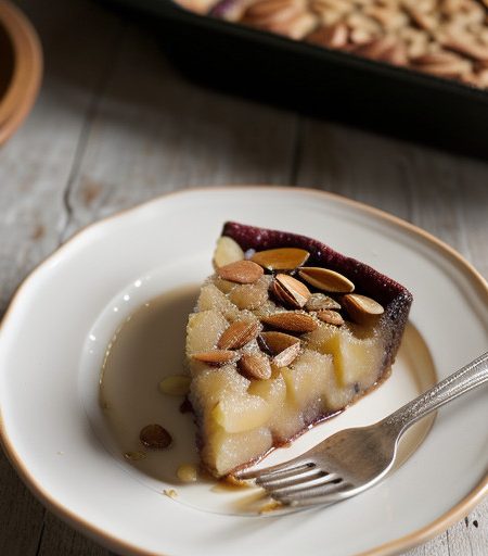Pear Almond Clafouti With Red Wine Glaze recipe image