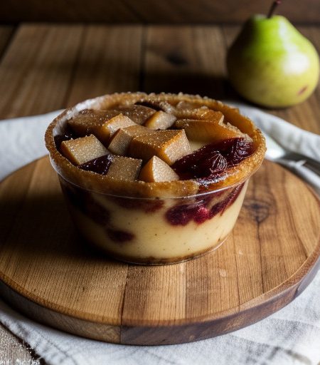 Pear Bread Pudding With Muscat Sauce recipe image