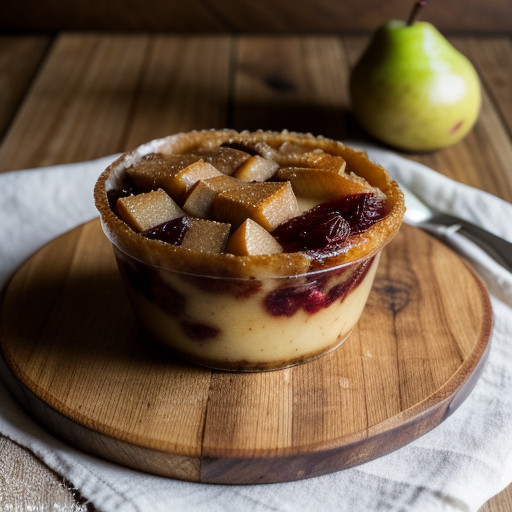 Pear Bread Pudding With Muscat Sauce recipe image
