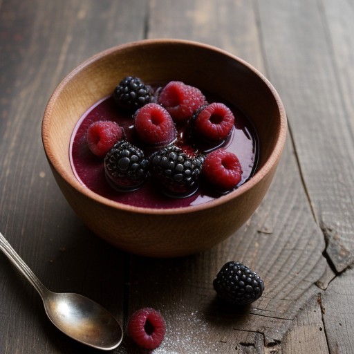 Pears With Blackberry Sauce recipe image