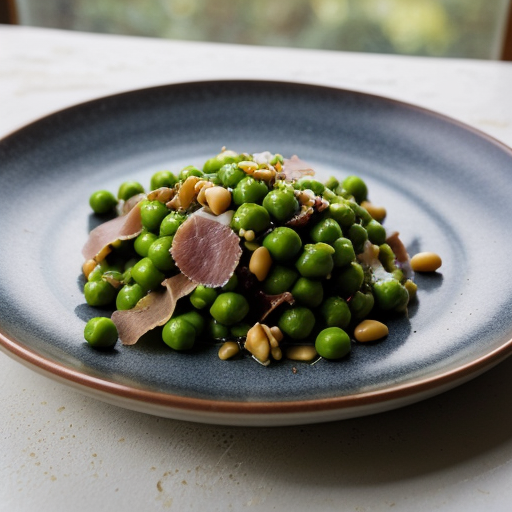 Peas With Pine Nuts & Prosciutto recipe image
