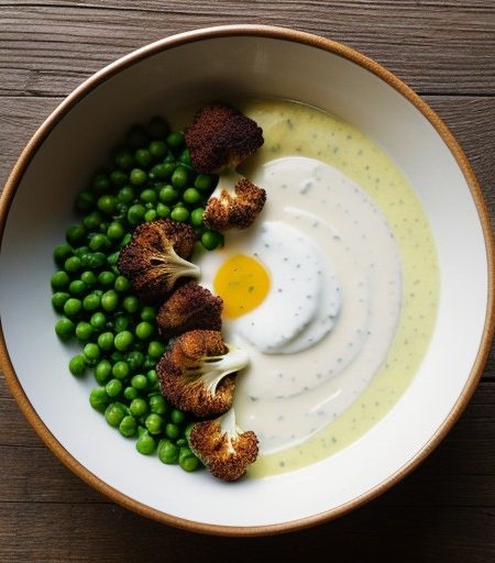 Peas and Cauliflower in Spicy Yellow Yogurt Sauce (2 PTS recipe image