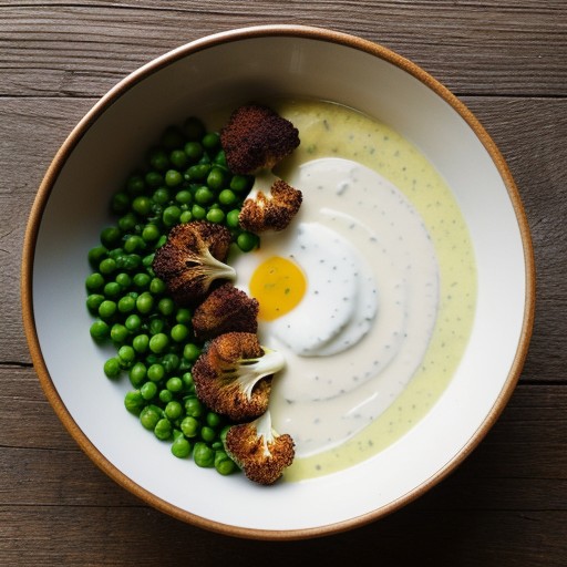 Peas and Cauliflower in Spicy Yellow Yogurt Sauce (2 PTS recipe image