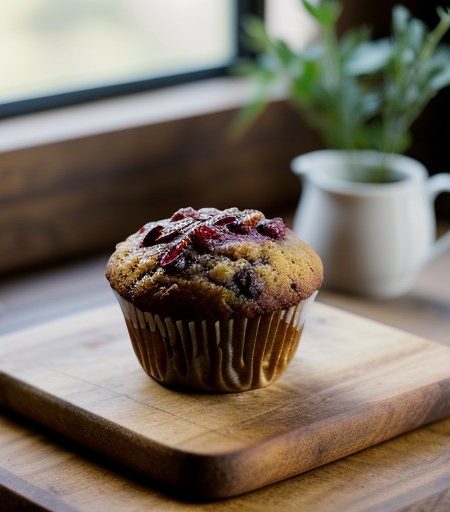 Pecan Cranberry Muffins recipe image