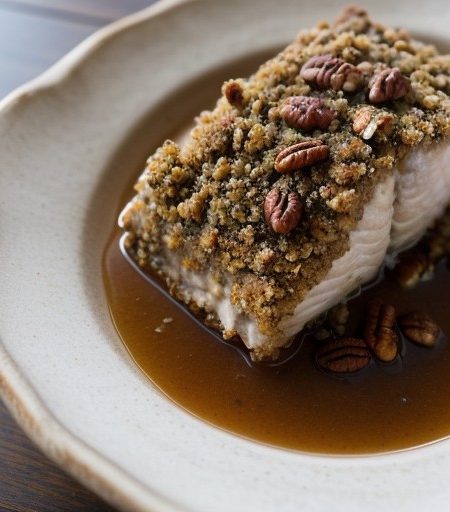 Pecan-Crusted Fish With Pecan Crab Relish recipe image