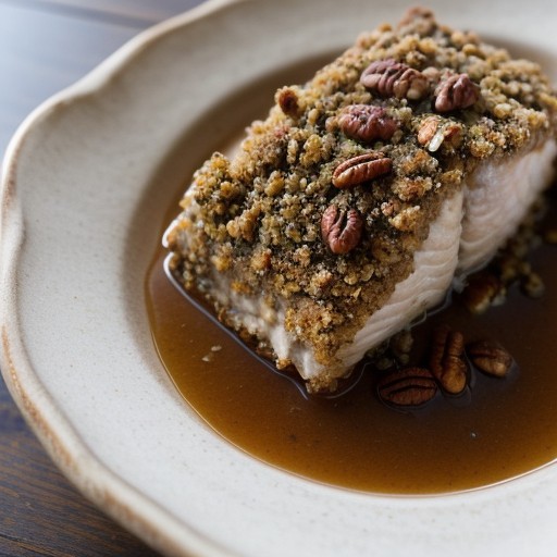 Pecan-Crusted Fish With Pecan Crab Relish recipe image
