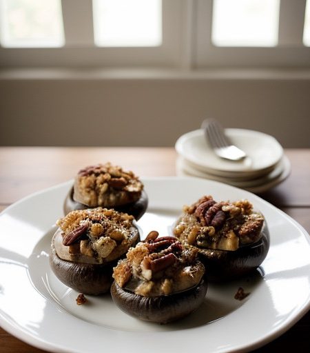 Pecan Stuffed Mushrooms recipe image