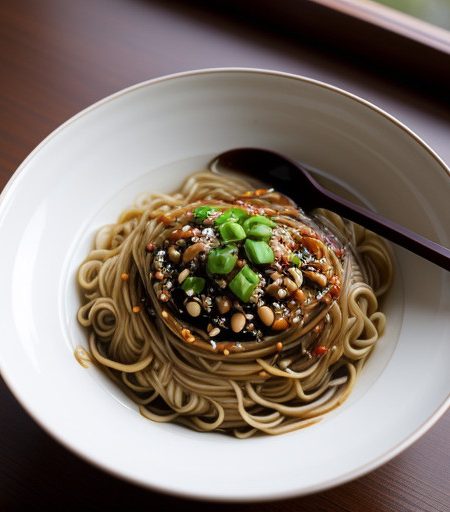 Peking Style Noodles With Bean Sauce and Mixed Garnish recipe image