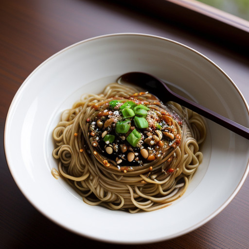 Peking Style Noodles With Bean Sauce and Mixed Garnish recipe image